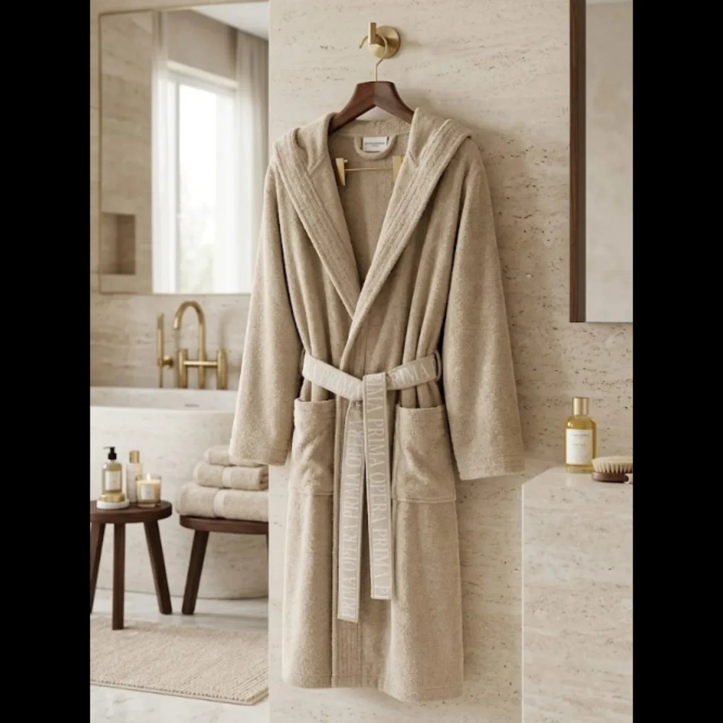 Accappatoio con Cappuccio Polo Logo Opera Prima - The King Luxury