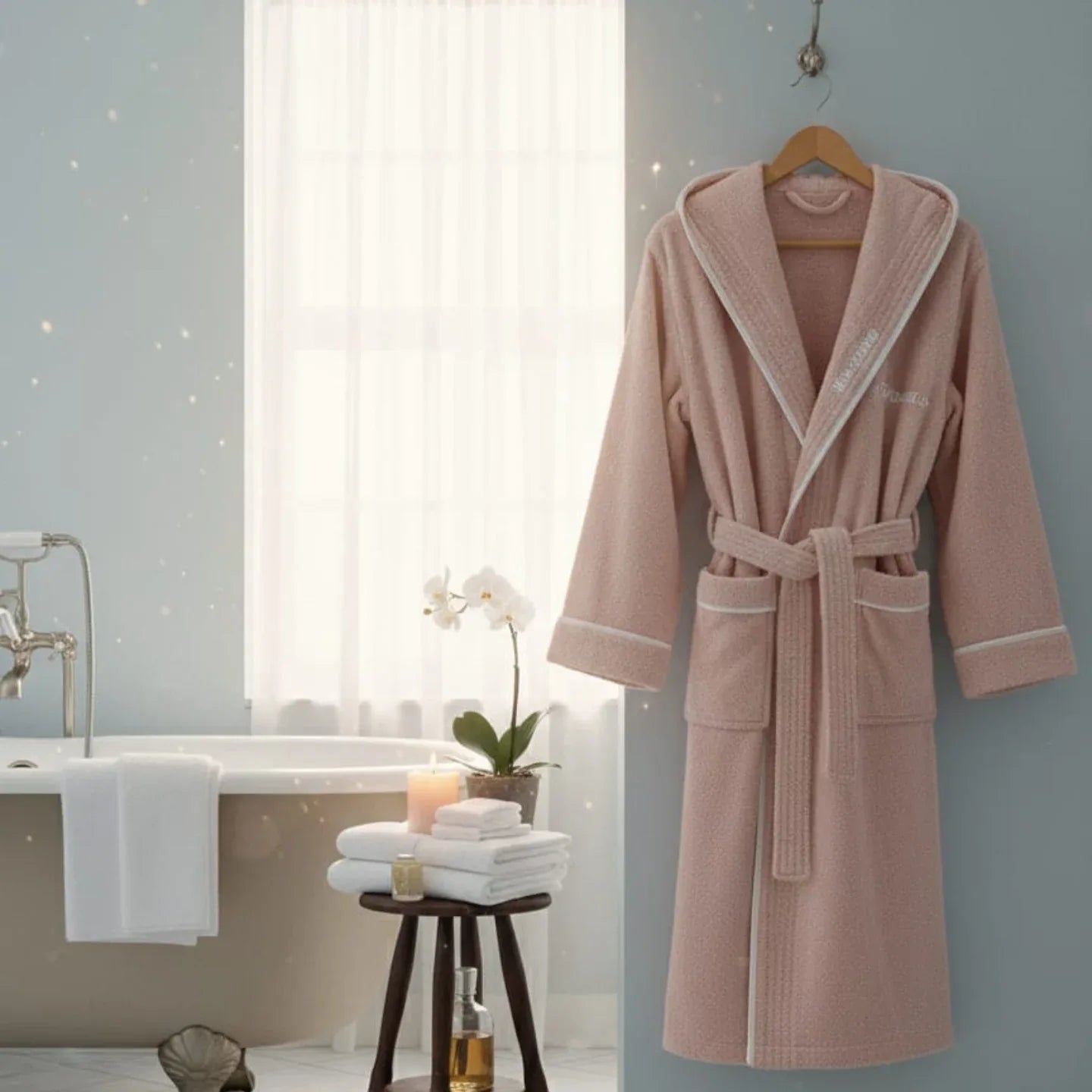 Accappatoio Opera Prima Piping Spugna di Cotone - The King Luxury