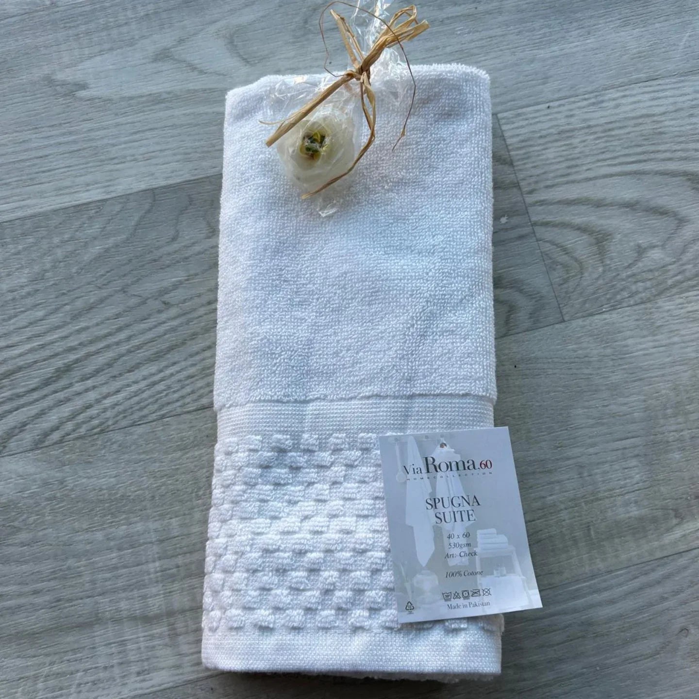 Asciugamano Ospite Via Roma 60 Check in Spugna di Puro Cotone 420 gr/mq – Made in Italy - The King Luxury