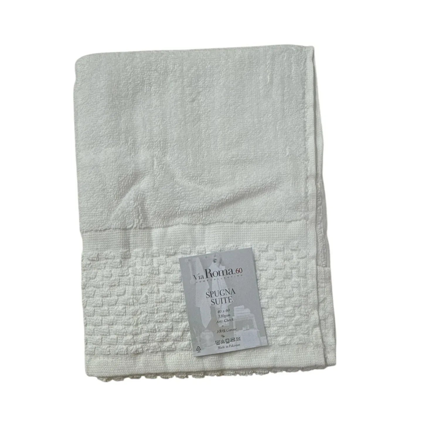Asciugamano Ospite Via Roma 60 Check in Spugna di Puro Cotone 420 gr/mq – Made in Italy - The King Luxury