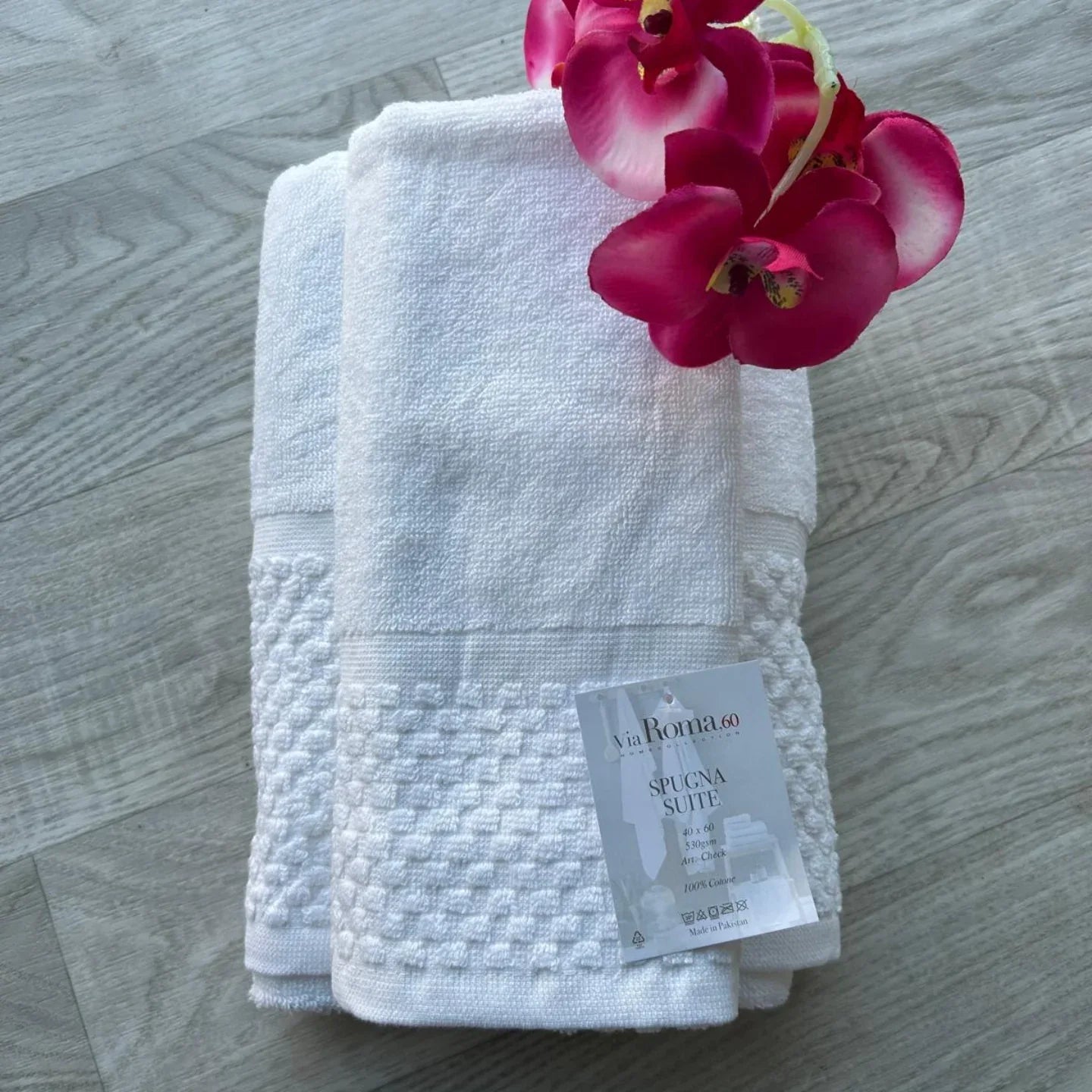 Asciugamano Ospite Via Roma 60 Check in Spugna di Puro Cotone 420 gr/mq – Made in Italy - The King Luxury