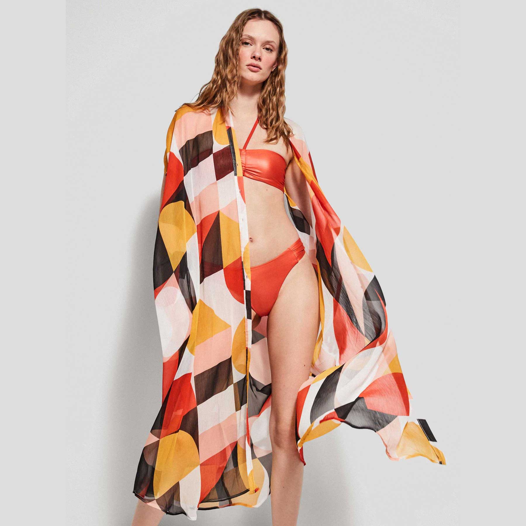 Caftano Lungo Gisela Estampado – Con Bottoni e Stampa Elegante - The King Luxury