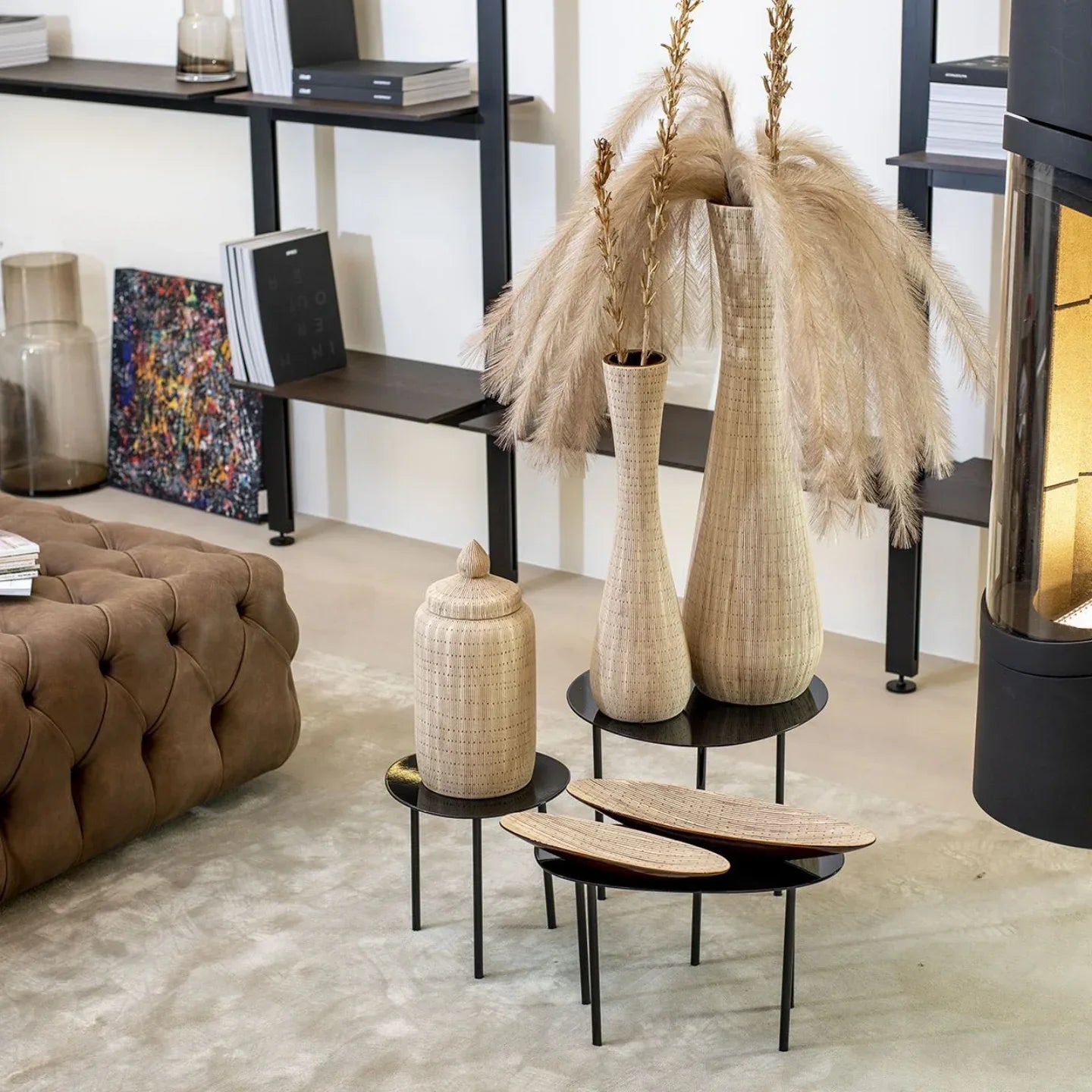 Centrotavola Evviva Matera 4878 – Ovale in Ceramica Marrone 32,5x10 cm - The King Luxury