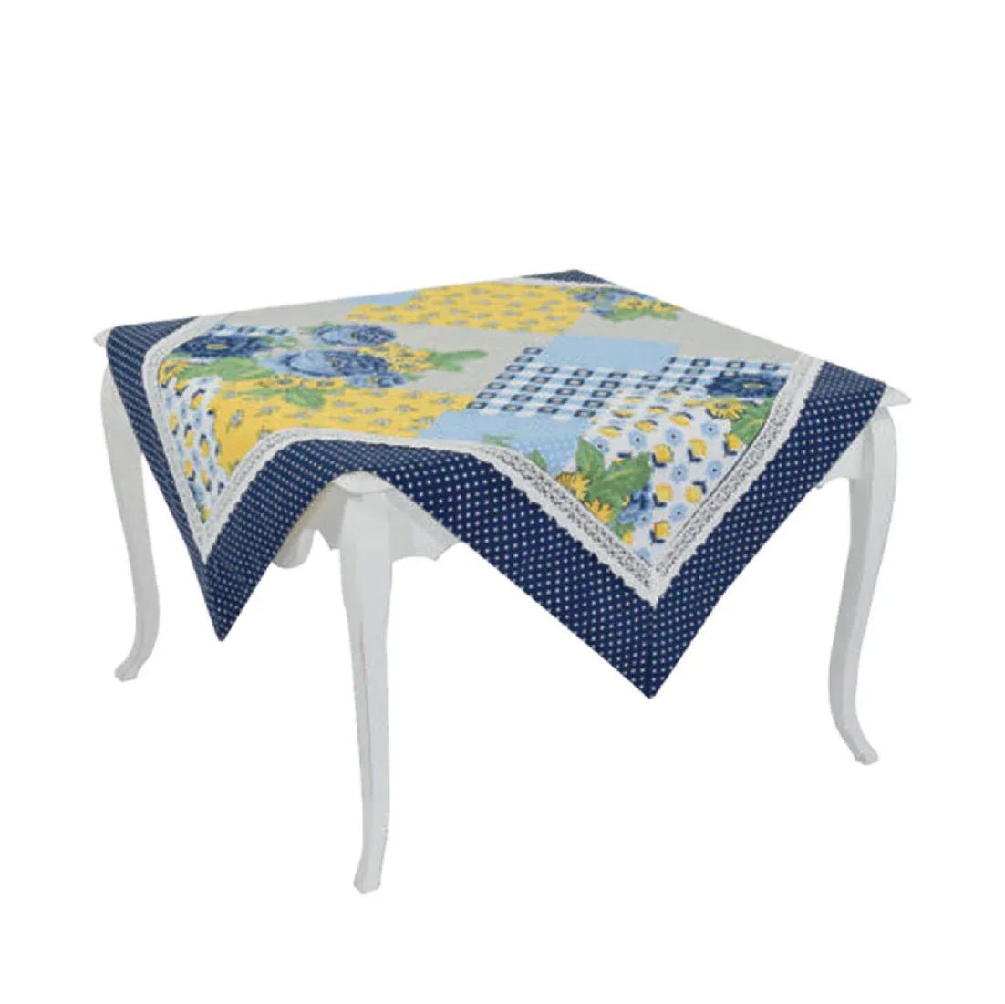 Centrotavola Peonia Preziosa 90x90 in Cotone con Pizzo - The King Luxury