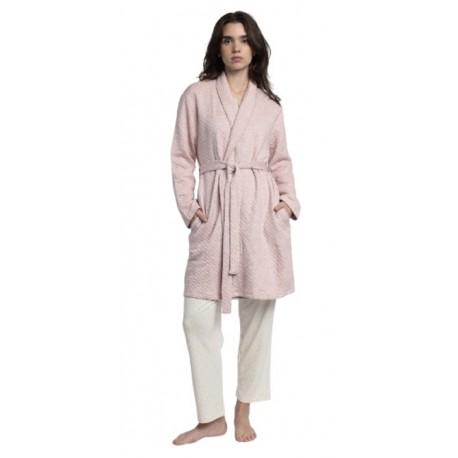 Vestaglia Donna Admas 67241 – Caldo Cotone Trapuntato Invernale con Cintura