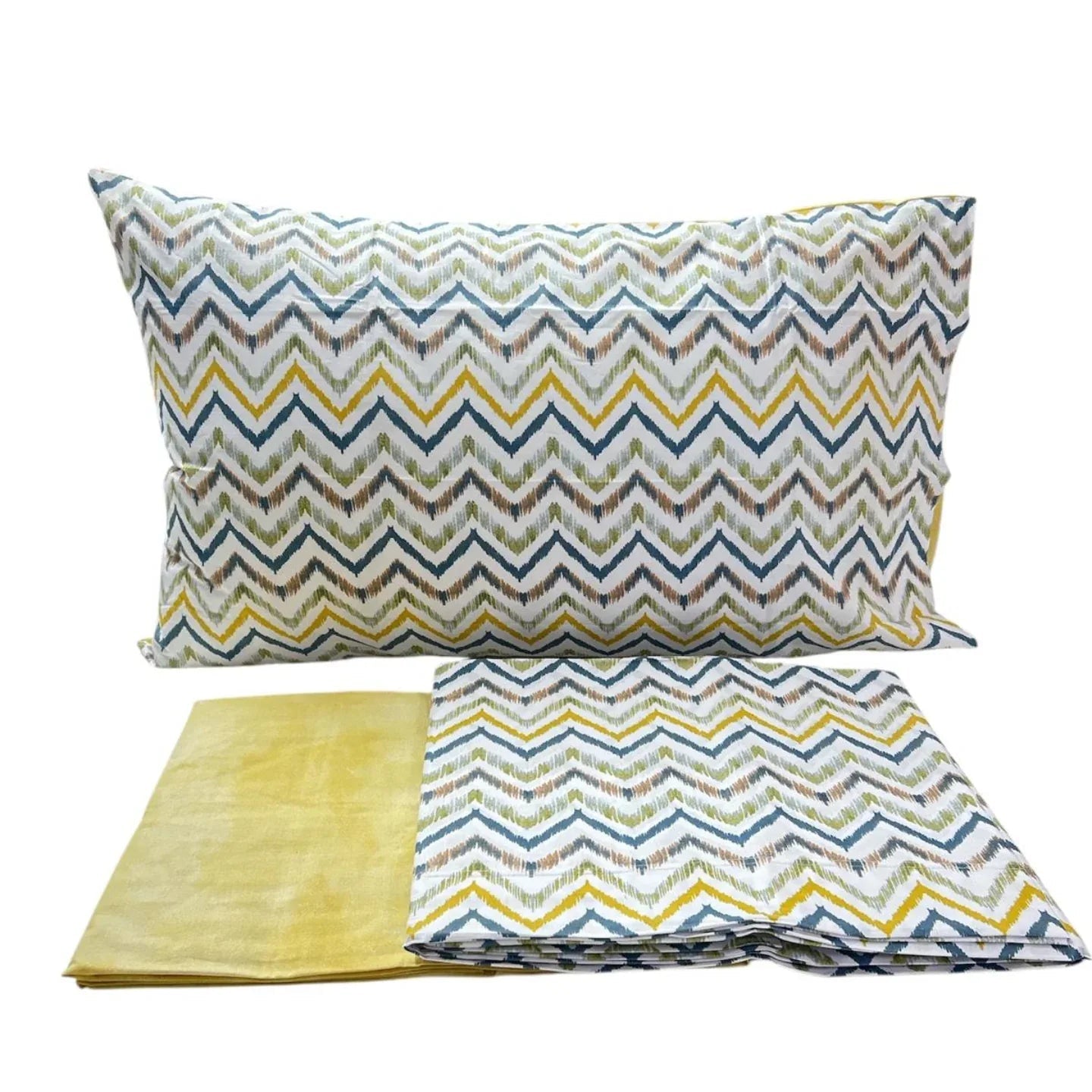 Completo Lenzuola Casa Giulia Chevron 1 Piazza e 1/2 Percalle di Cotone - The King Luxury