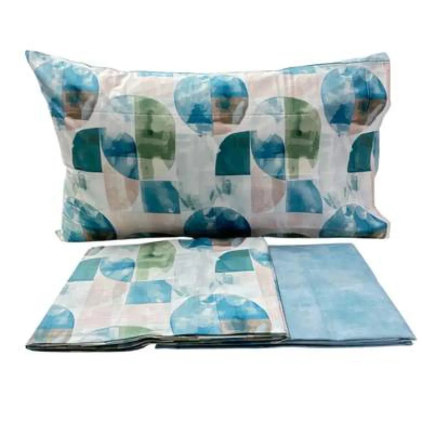 Completo Lenzuola Casa Giulia Geometrico 1 Piazza e Mezza – Percalle di Cotone – Made in Italy - The King Luxury