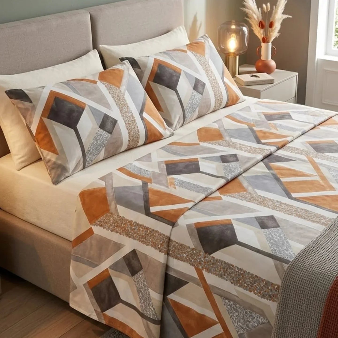 Completo Lenzuola Casa Giulia Majestic Matrimoniale Cotone Teknotime - The King Luxury
