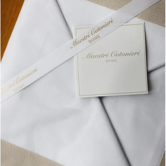 Completo Lenzuola Maestri Cotonieri Toscana geometria Matrimoniale Cotone - The King Luxury