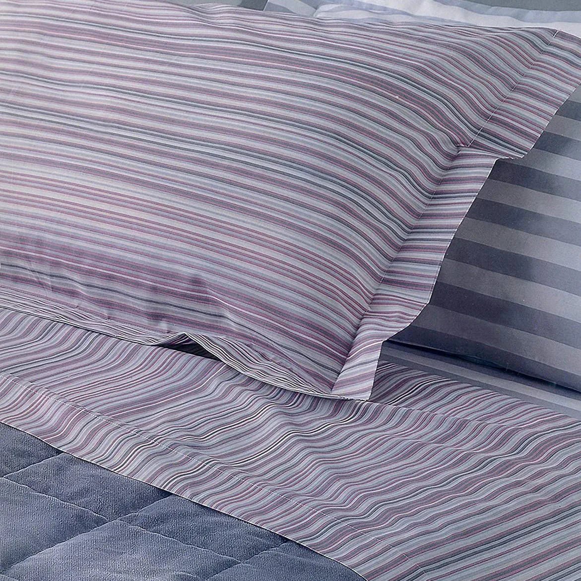 Completo Lenzuola Matrimoniale Alexa Mirabello Carrara Percalle Cotone - The King Luxury