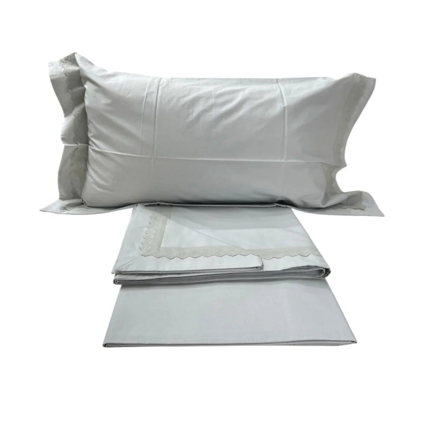 Completo Lenzuola Matrimoniale Alexander Tuscany Home Pizzetto – 100% Cotone - The King Luxury