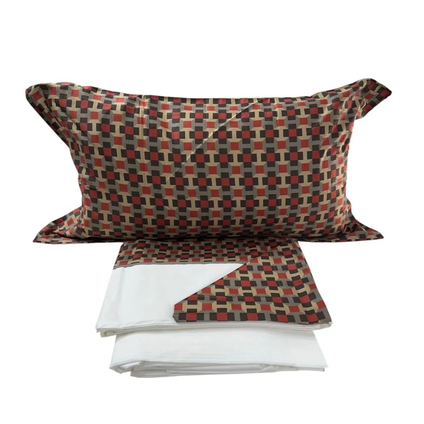 Completo Lenzuola Matrimoniale Alexander Tuscany Home Rombi – 100% Cotone - The King Luxury