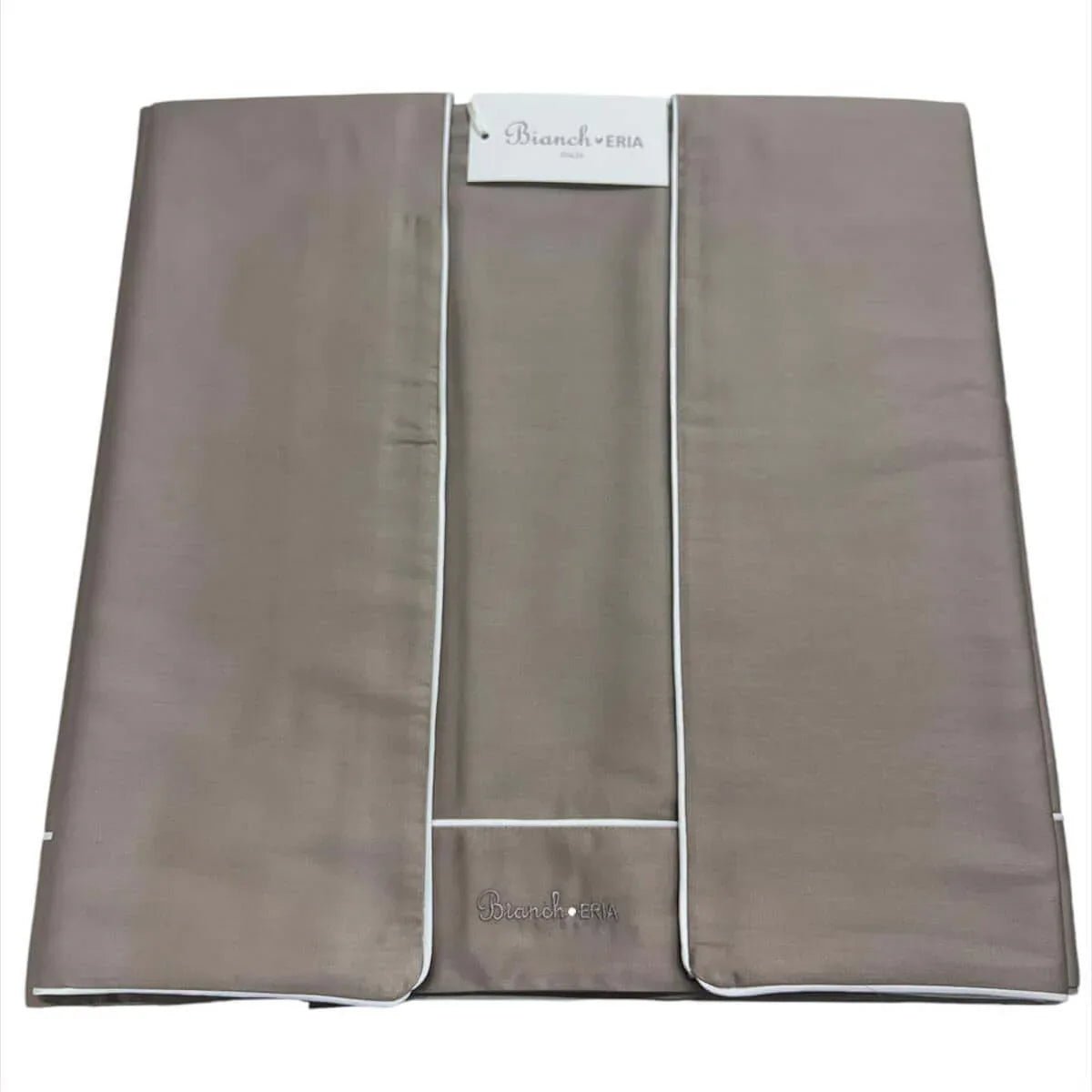 Completo Lenzuola Matrimoniale Eria Piping Cotone con Ricamo - The King Luxury