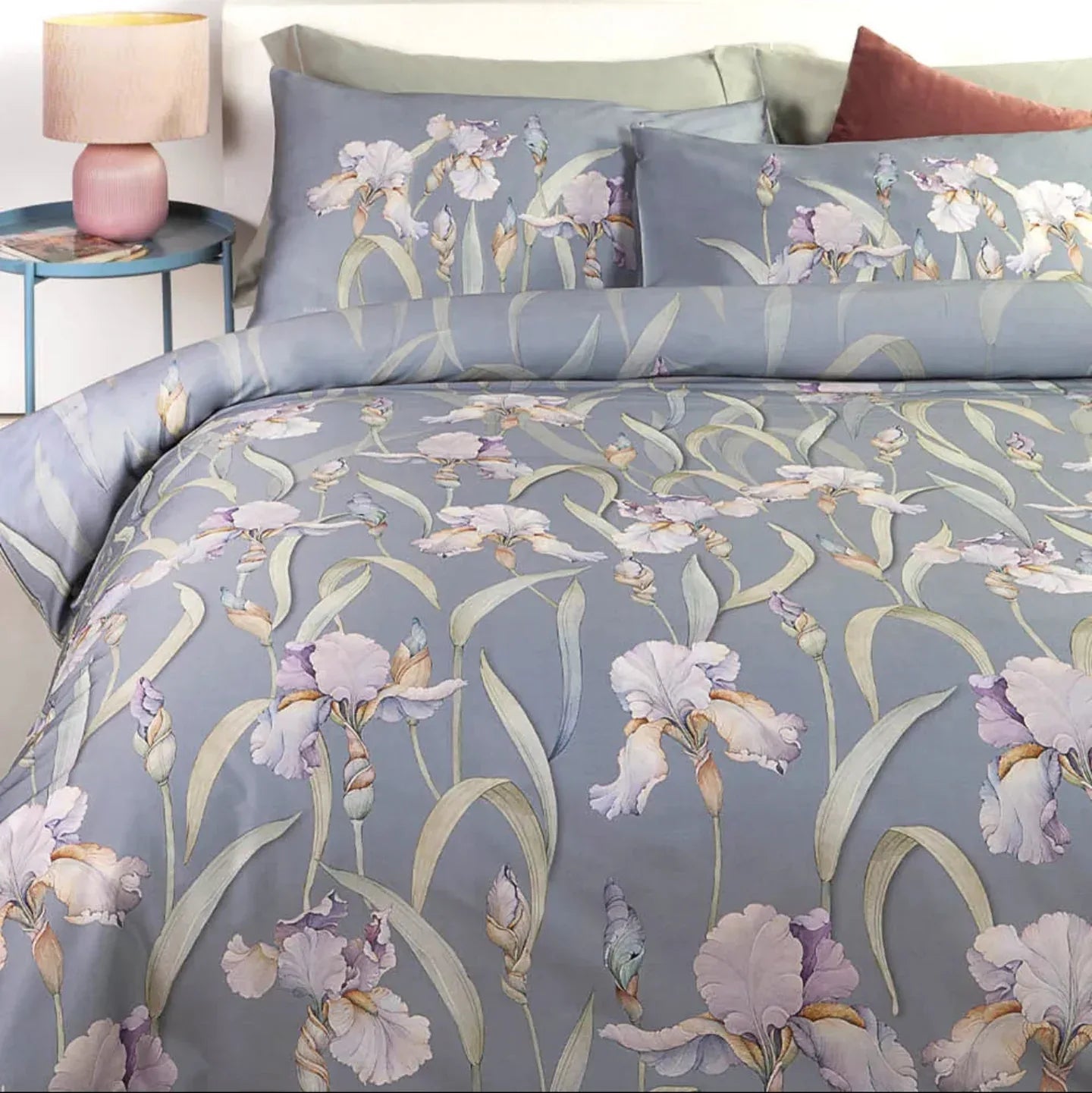 Completo Lenzuola Matrimoniale Lily in Raso di Cotone 300TC – Tessitura Randi - The King Luxury