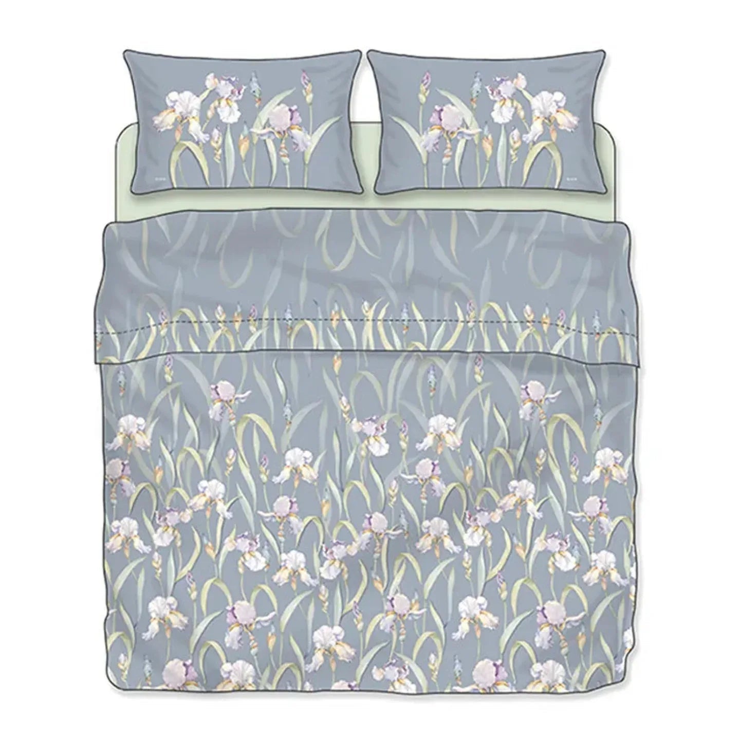 Completo Lenzuola Matrimoniale Lily in Raso di Cotone 300TC – Tessitura Randi - The King Luxury