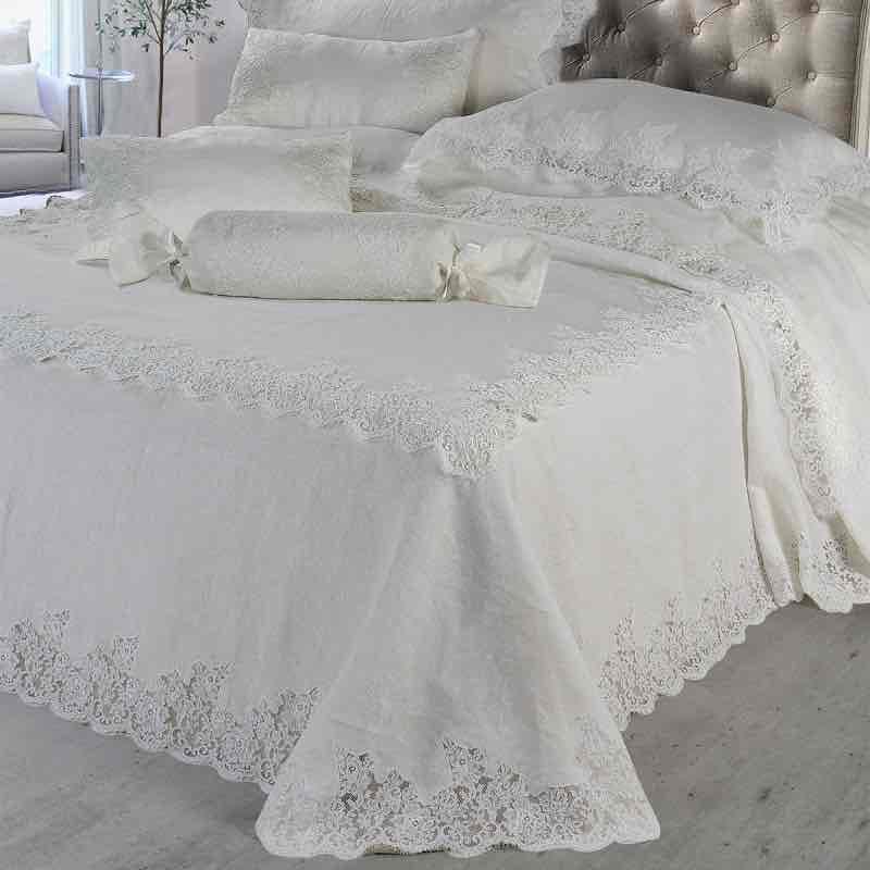 Coordinato Letto Matrimoniale Lino Pizzo Rebrodè David Creta - The King Luxury