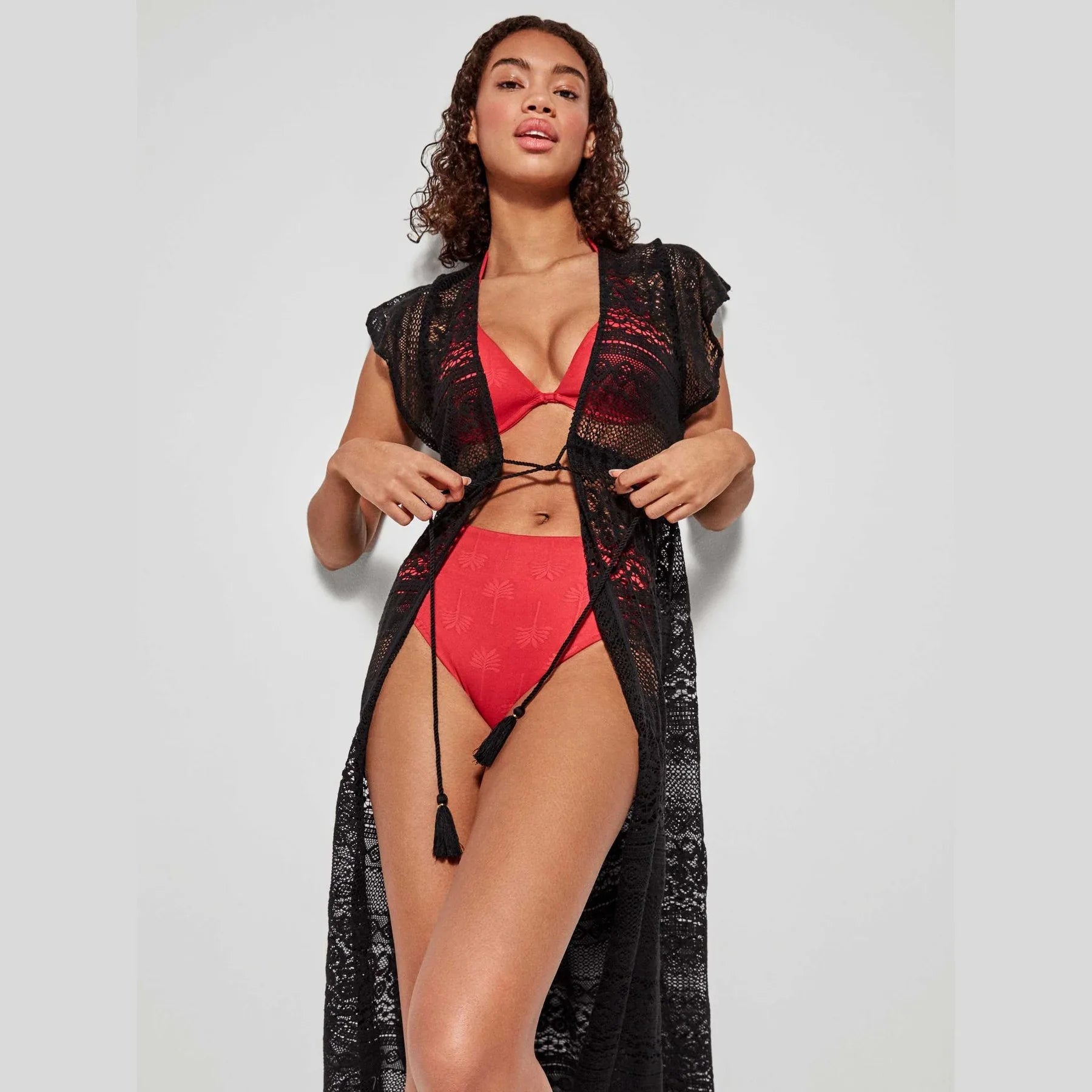 Copri Costume Gisela Lungo in Tessuto Traforato - The King Luxury