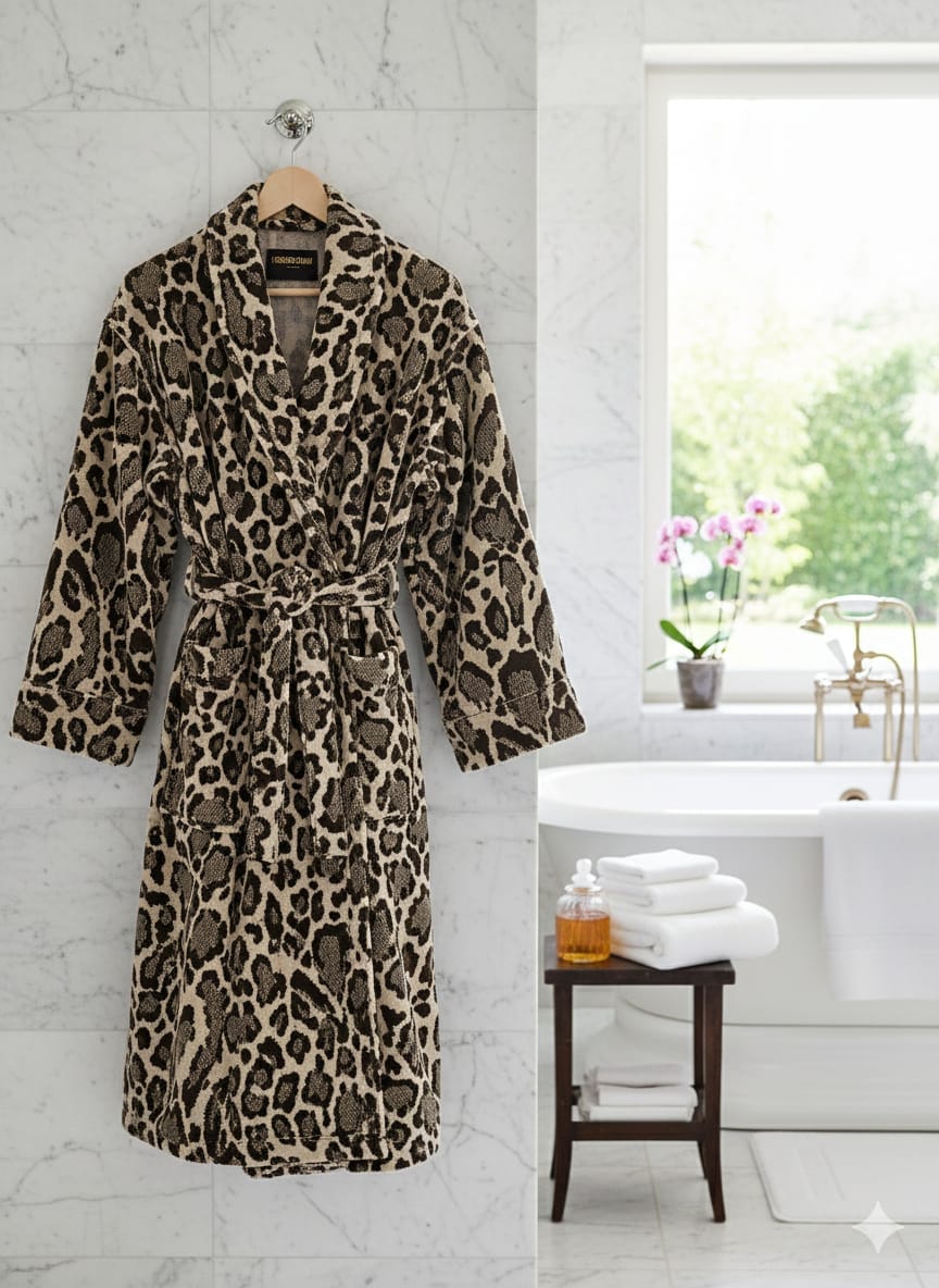 Accappatoio Linx XXL Roberto Cavalli Marrone Cotone