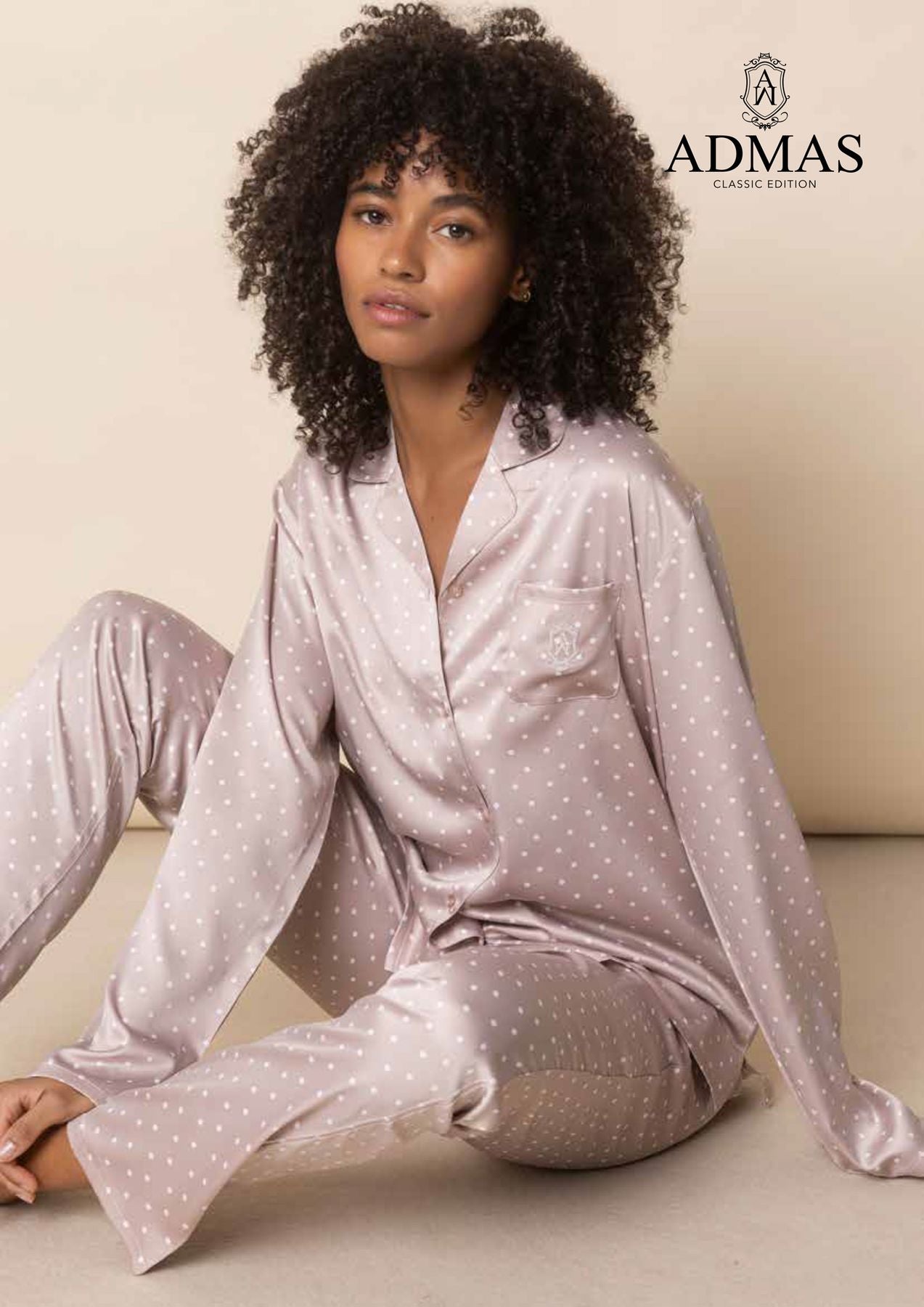 Pigiama Donna Admas Mujer Woman – Pantalone Lungo e Camicia Aperta Tipo Uomo