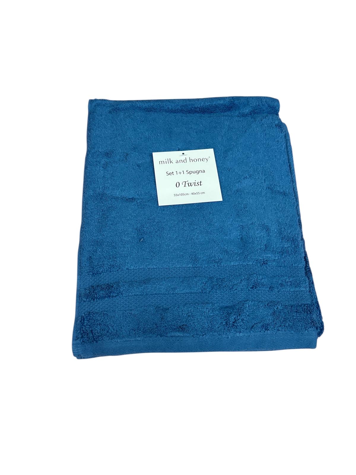 Set Asciugamani 1+1 Milk And Honey Twist  Spugna di Cotone