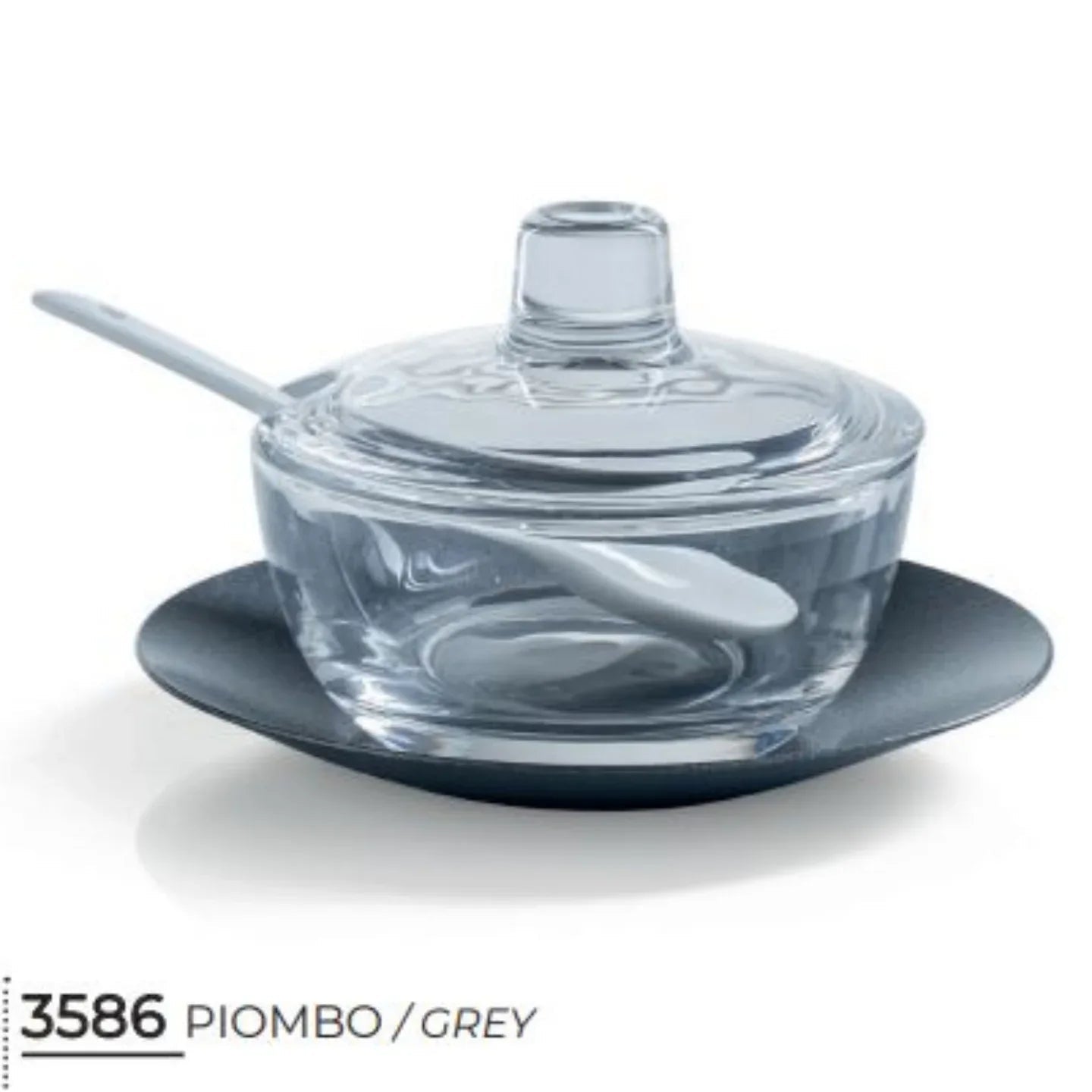 Formaggera Evviva 3586 – Con Cucchiaio e Vassoio in Colore Piombo - The King Luxury