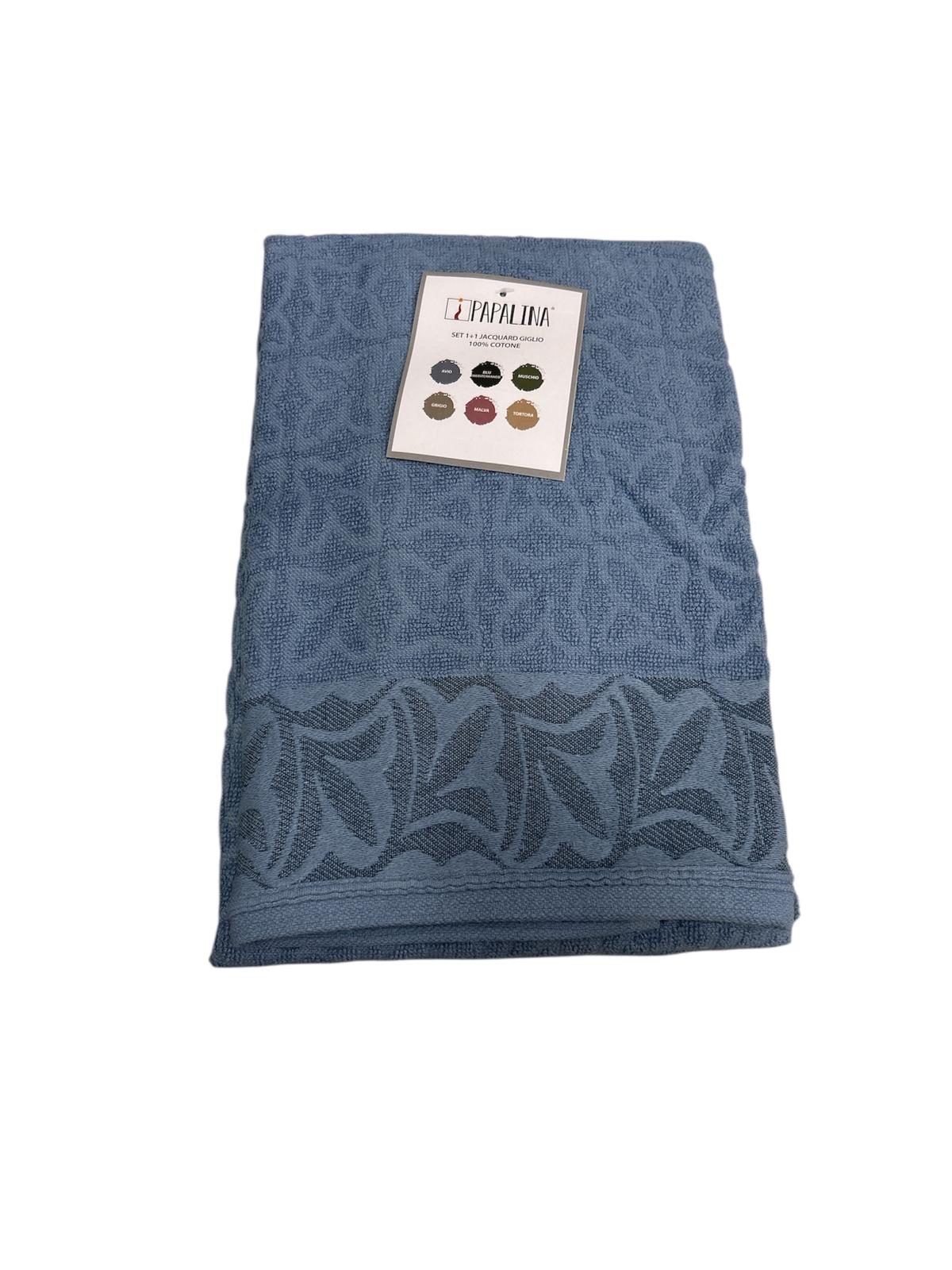 Set Asciugamani 1+1 Papalina Giglio  Spugna di Cotone