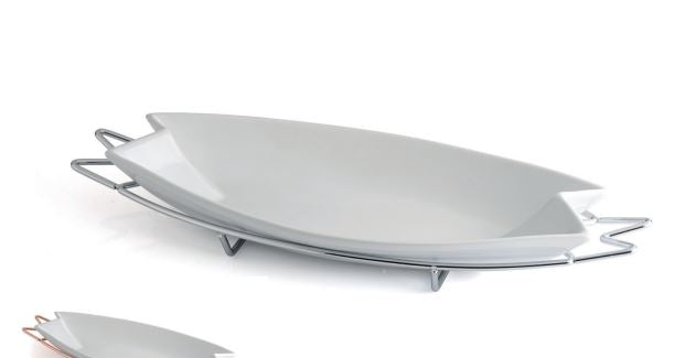 Pirofila Evviva 3885 – Amici a Cena Ovale con Supporto in Acciaio