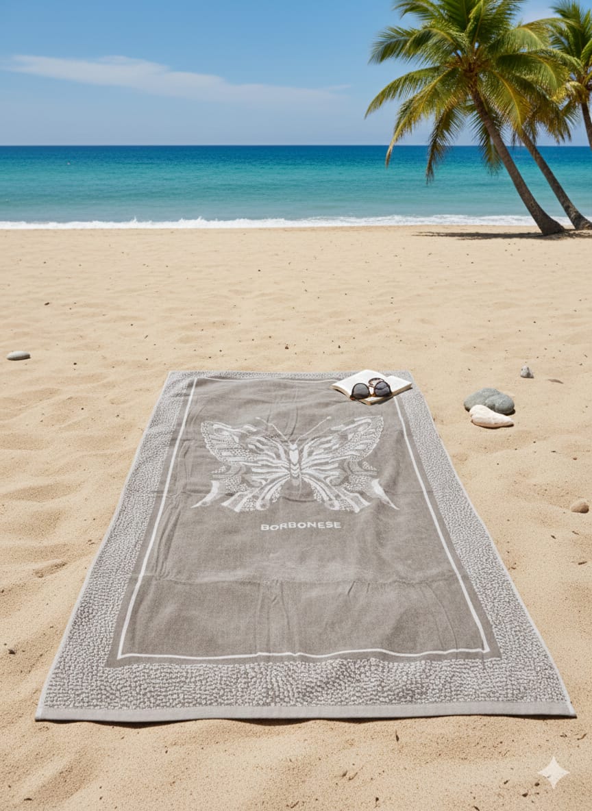 Telo mare Borbonese Butterfly  Spugna di Cotone