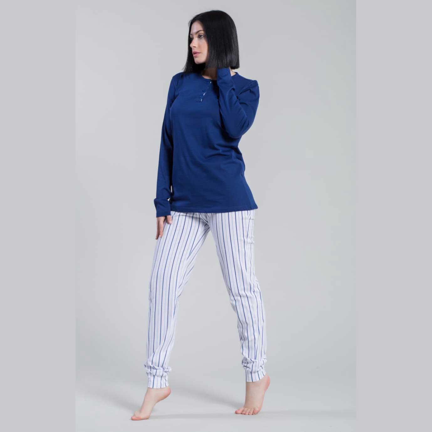 Pigiama Autunno/Inverno Donna Milk And Honey Stripes Cotone