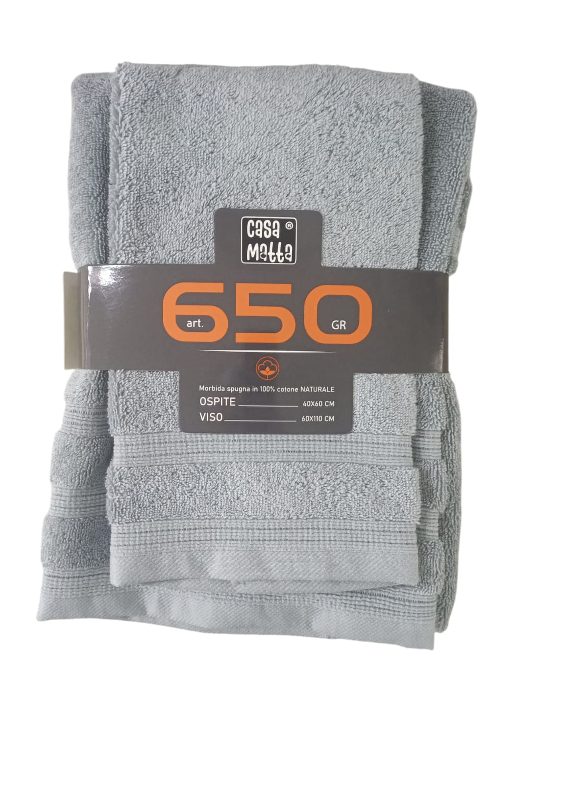 Set Asciugamani 1+1 Casa Matta 650GR  Spugna di Cotone