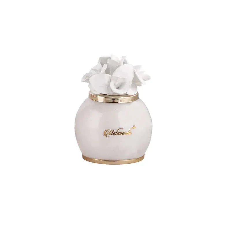 Lampada Bomboniera Melaverde Orchidea in Porcellana – Made in Italy - The King Luxury