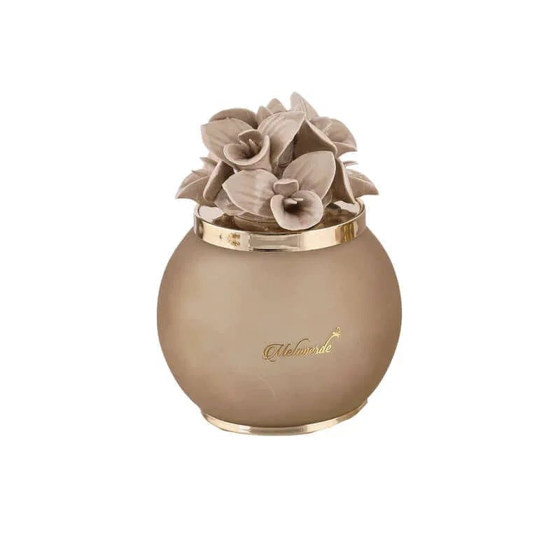 Lampada Orchidea Tortora Melaverde – Bomboniera Porcellana 16 cm Made in Italy - The King Luxury