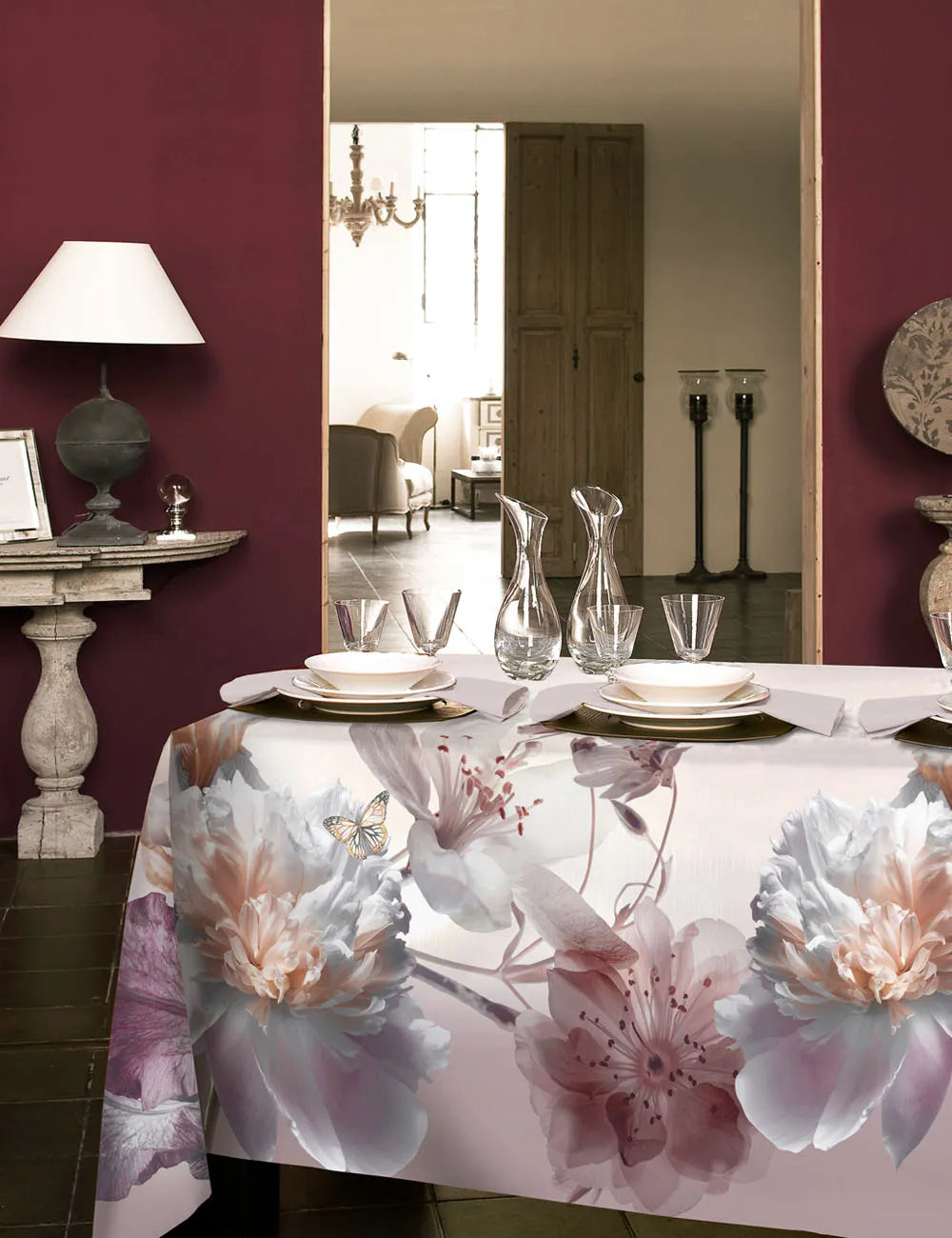 Tovaglia x 8 Tessitura Randi Tramontana 150 X 220 CM 100% Cotone