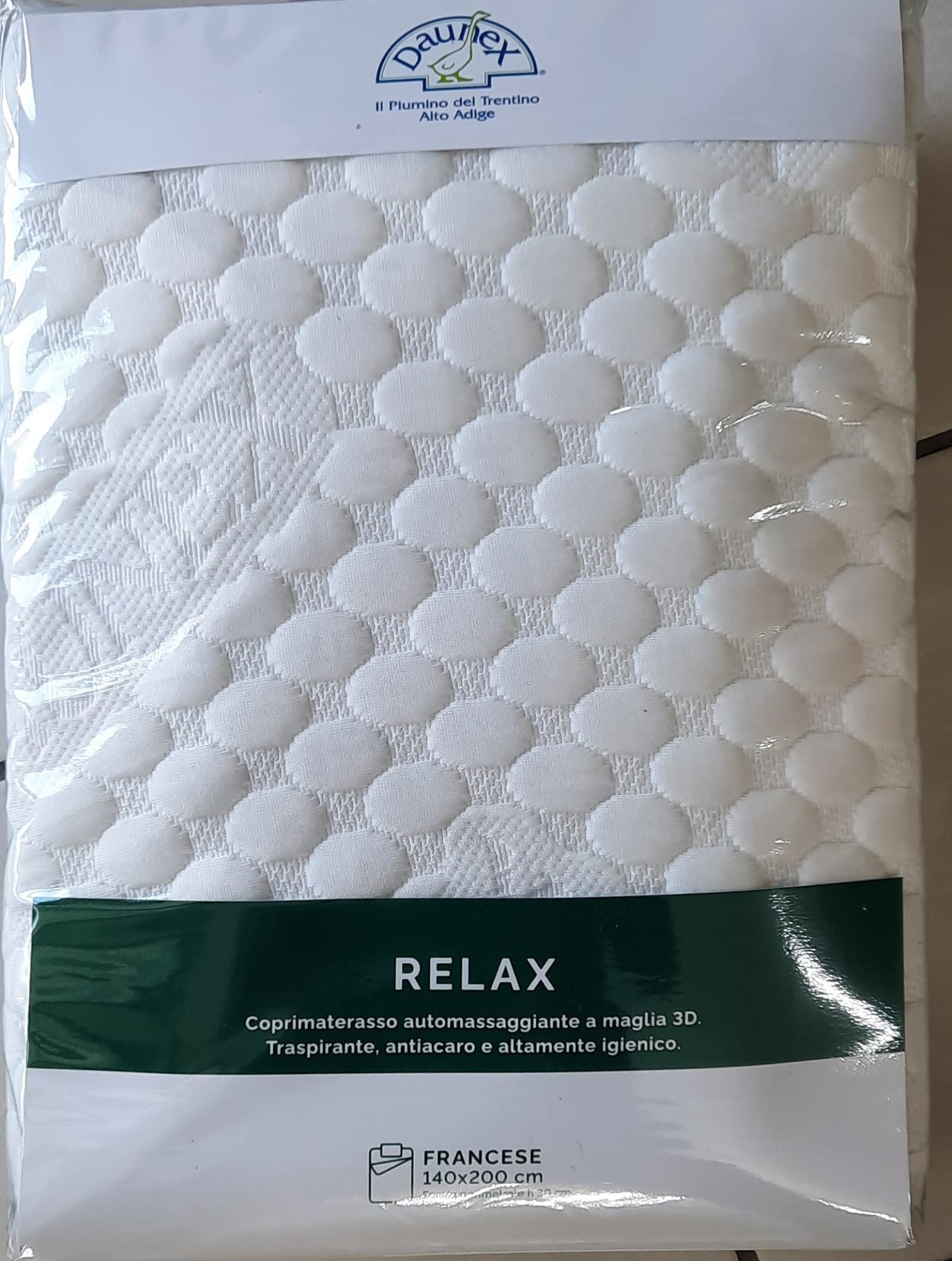Coprimaterasso Daunex Relax Francese 140x200 + 30 cm