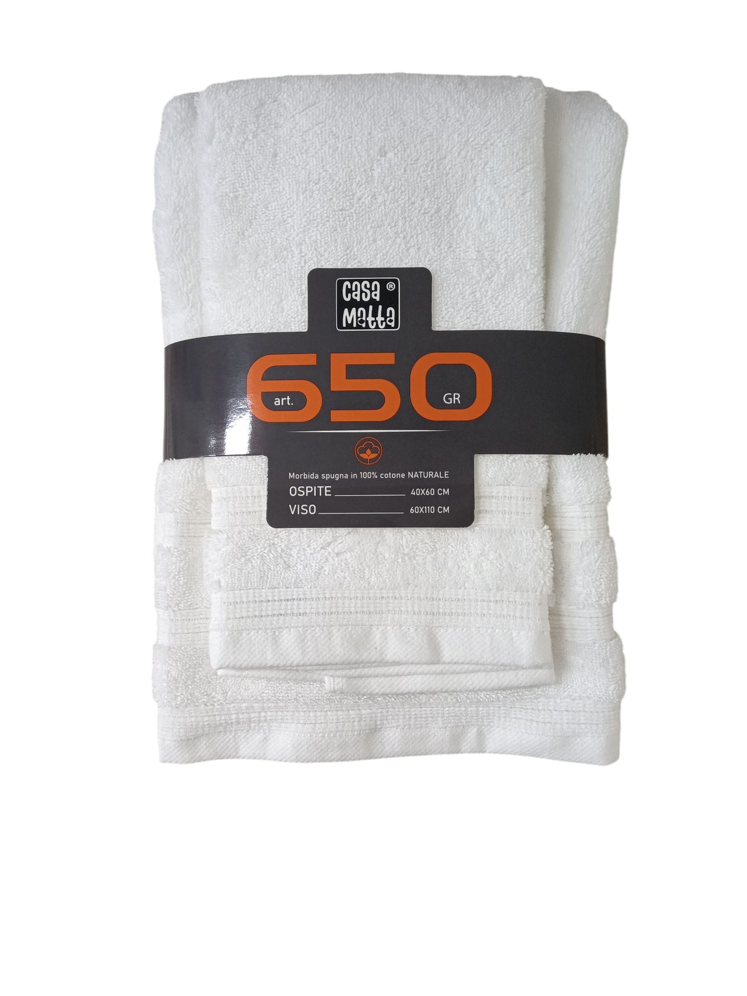 Set Asciugamani 1+1 Casa Matta 650GR  Spugna di Cotone