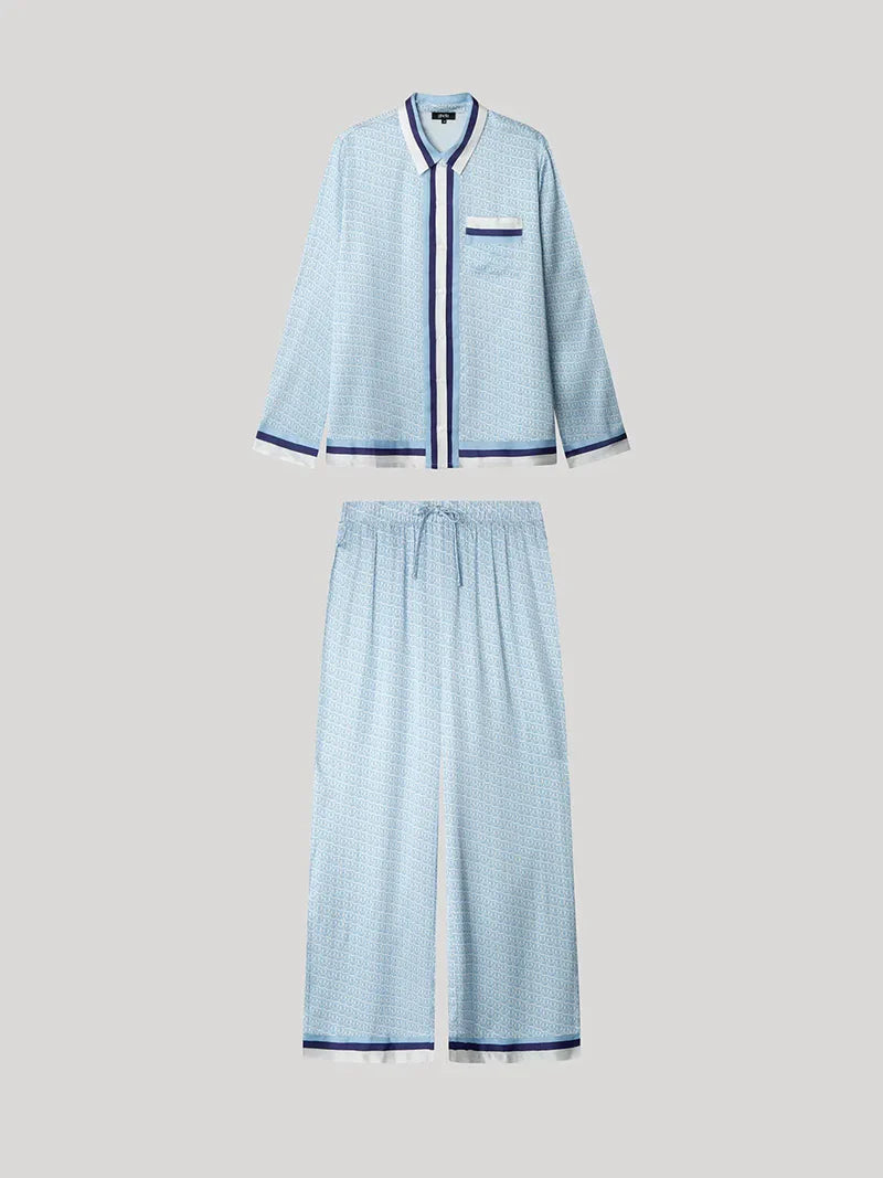 Pigiama Donna Gisela 2/20320S – Set Camicia Monogramma in Raso