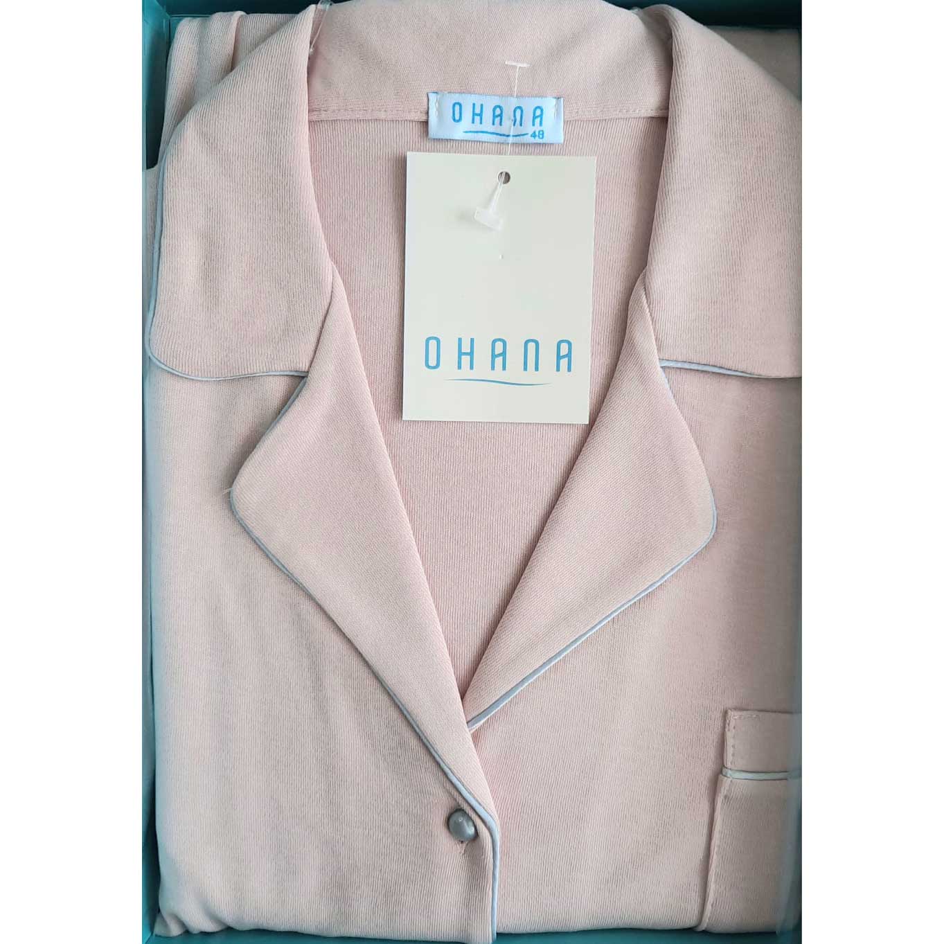 Pigiama Autunno/Inverno Donna Ohana Interlock aperto 100% Cotone - The King Luxury