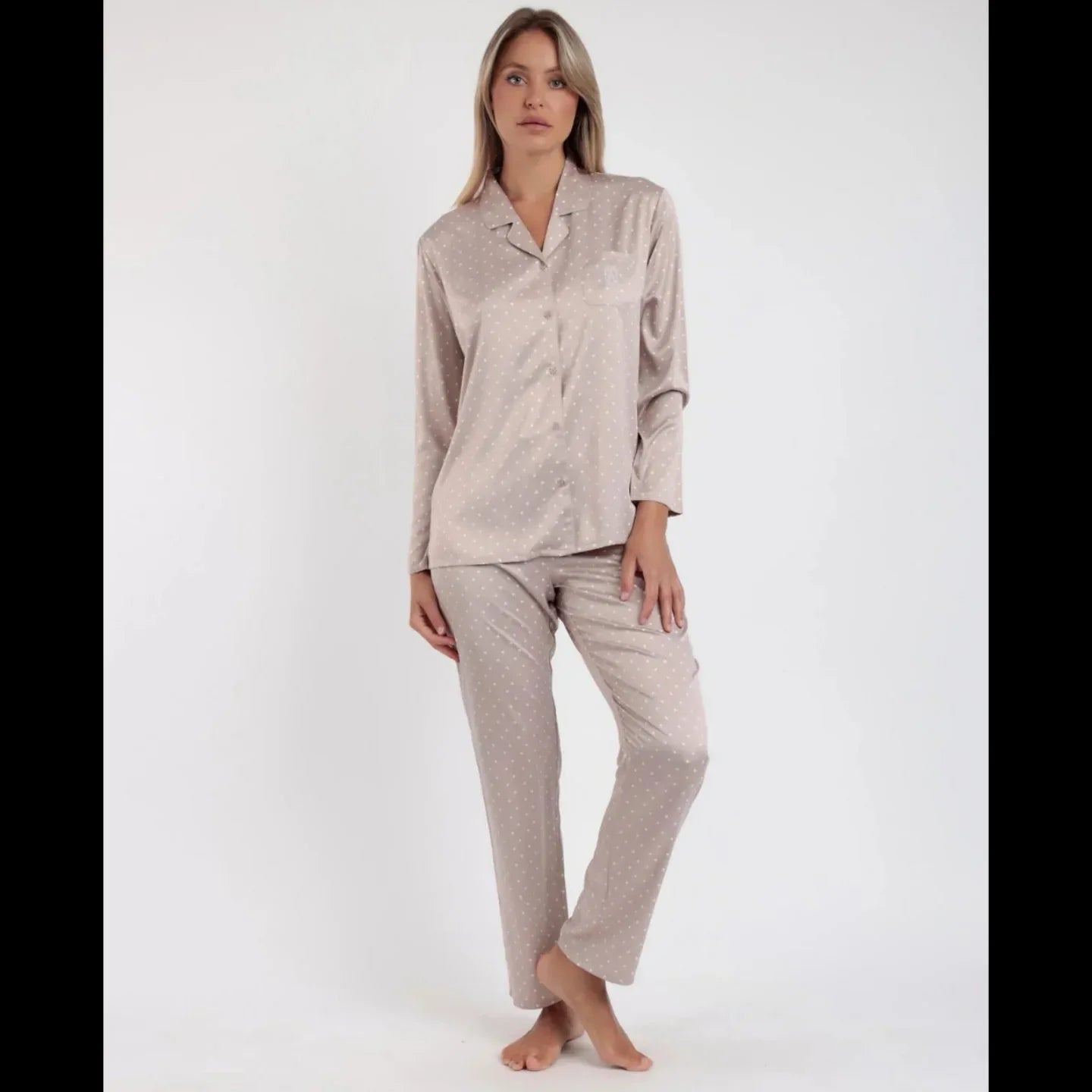Pigiama Donna Admas Mujer Woman – Pantalone Lungo e Camicia Aperta Tipo Uomo - The King Luxury