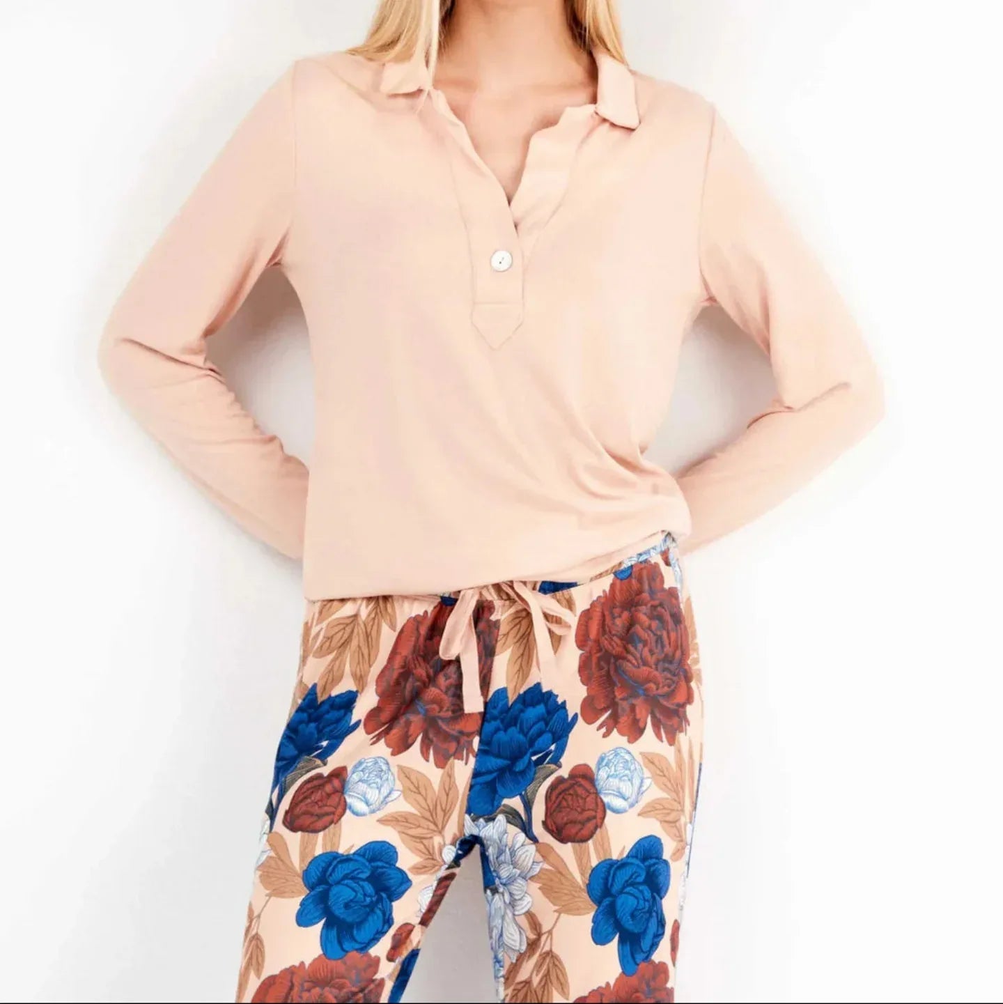 Pigiama Donna Autunno/Inverno Gisela 2/20304S – Set Maglia Morbida con Stampa Floreale - The King Luxury