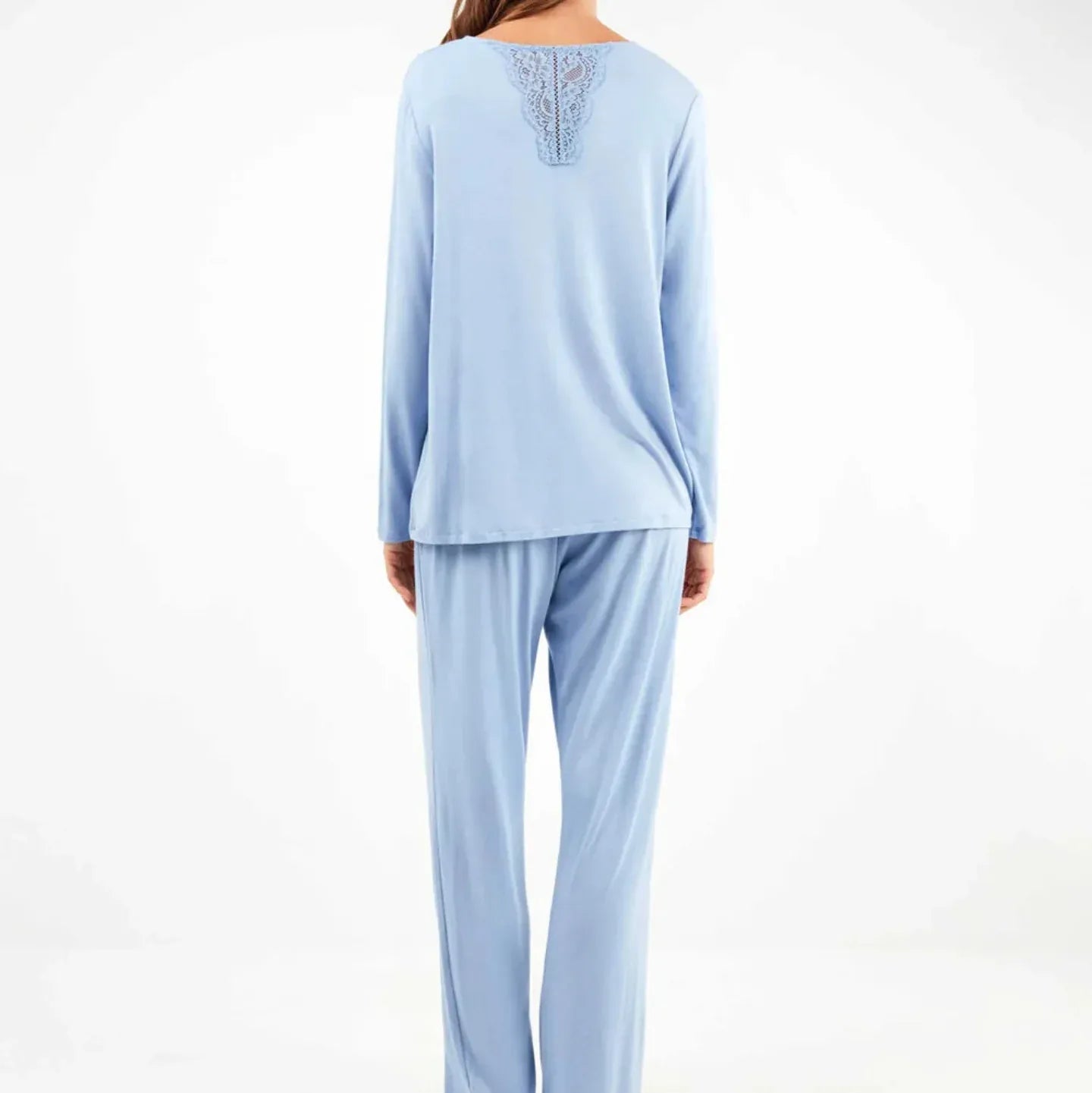 Pigiama Donna Autunno/Inverno Gisela 2/20318S – Monocromatico in Viscosa con Dettaglio Pizzo - The King Luxury