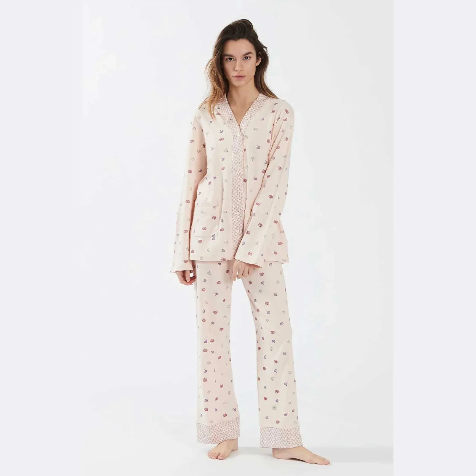 Pigiama Primavera/Estate Donna Happy People Zucca XS 100% Cotone - The King Luxury