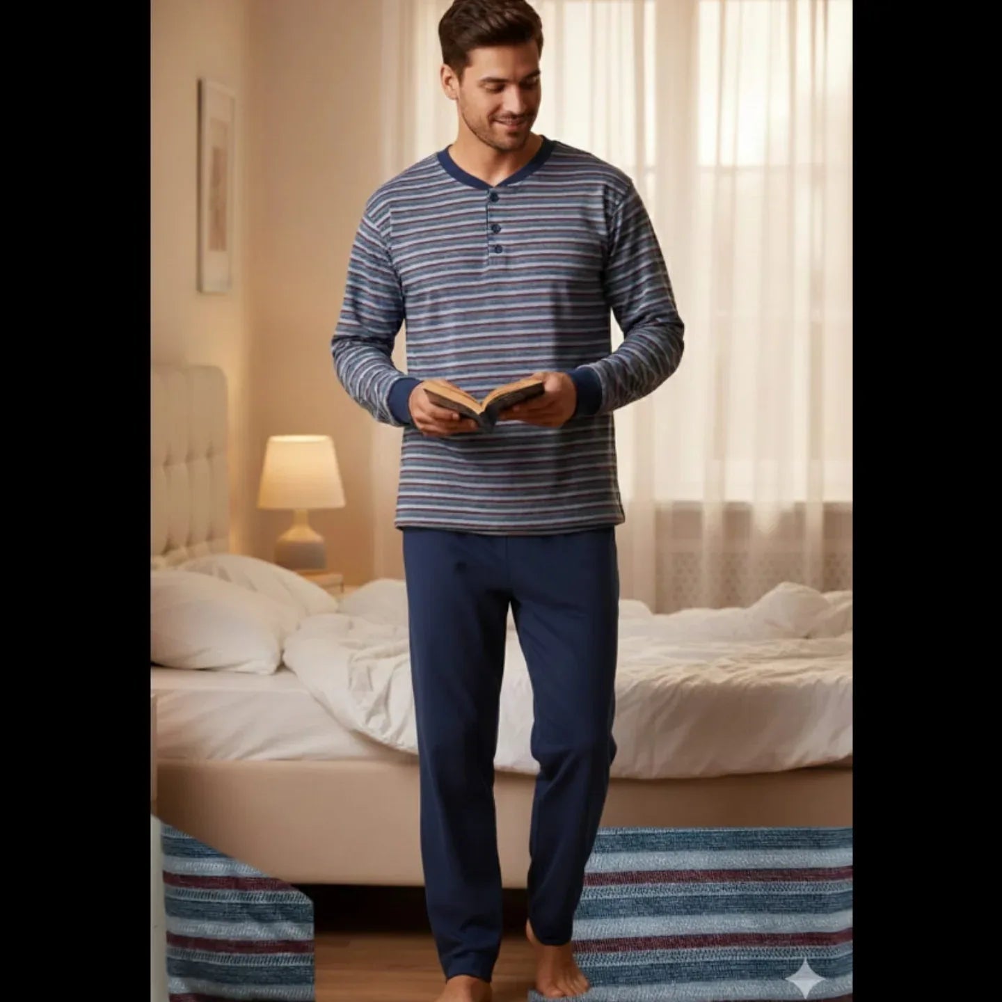 Pigiama Uomo Autunno/Inverno Karelpiù KF3120PLU in Caldo Cotone Interlock - The King Luxury