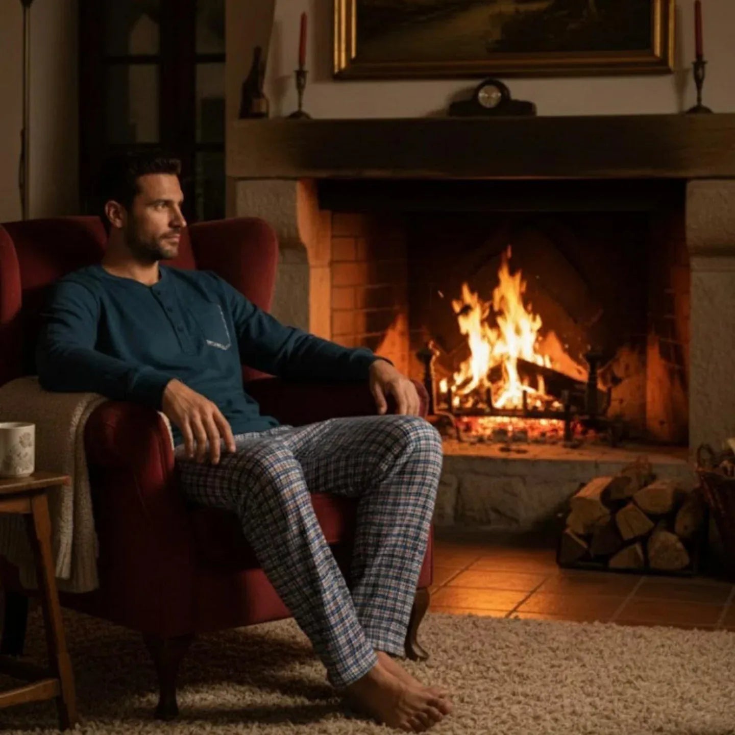 Pigiama Uomo Autunno/Inverno Karelpiù KY7137PLU in Caldo Cotone Interlock - The King Luxury