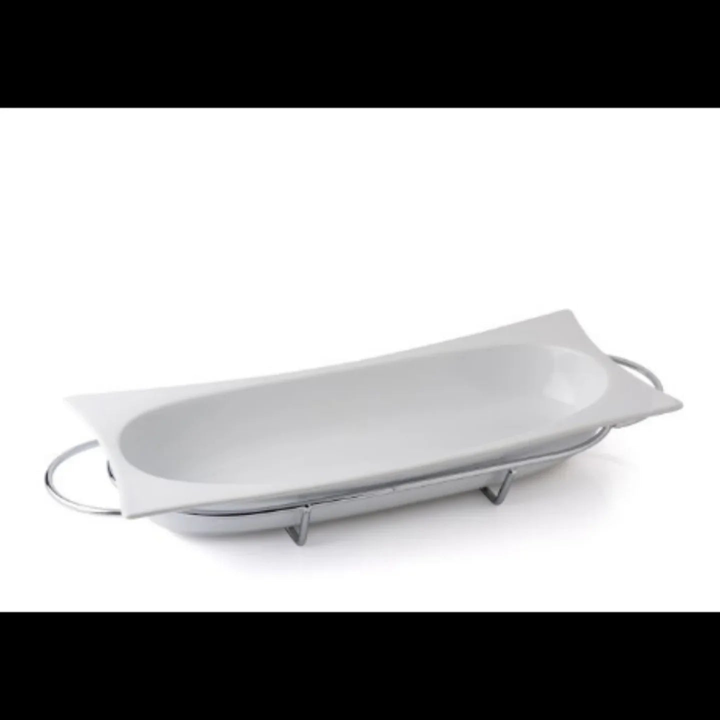 Pirofila Evviva 3886 – Amici a Cena Rettangolare con Supporto in Acciaio - The King Luxury