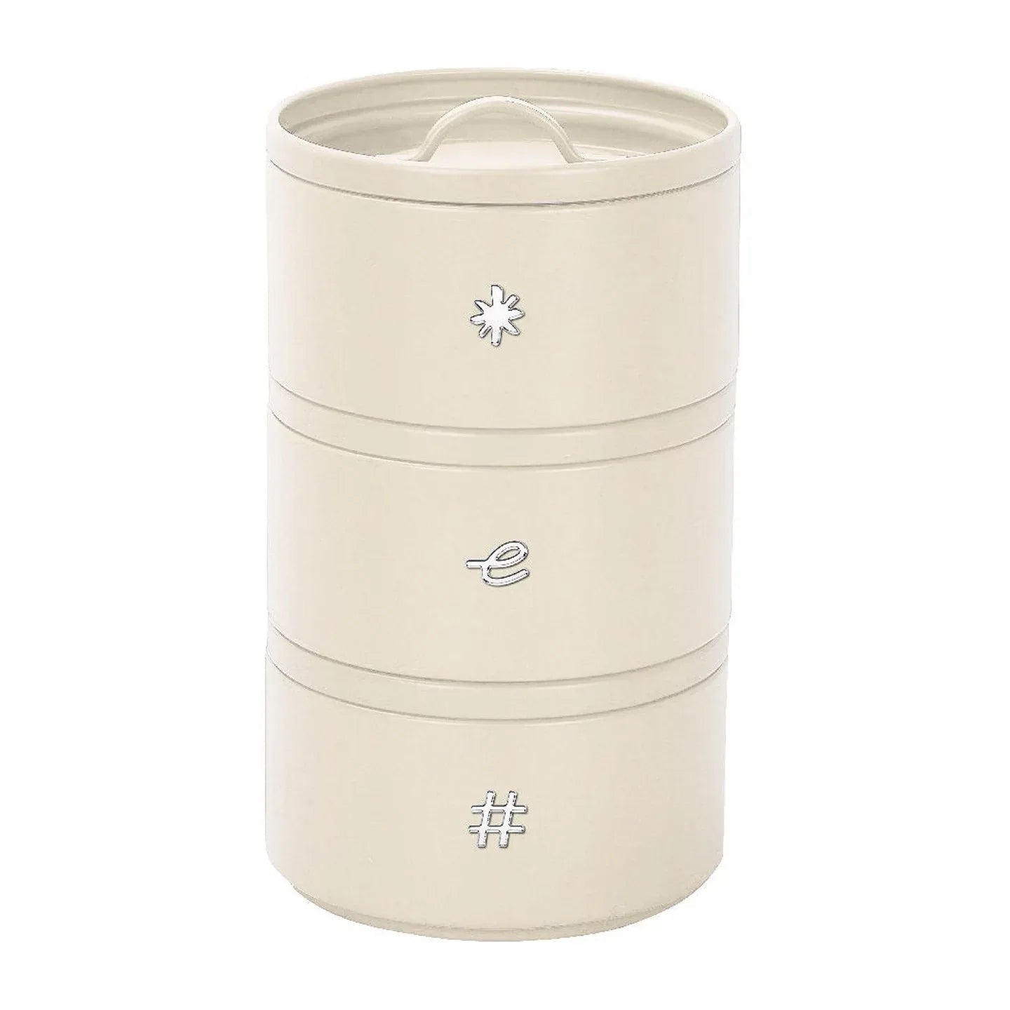 Porta Spezie Evviva 6314 Set 3 Contenitori Impilabili in Metallo Avorio - The King Luxury