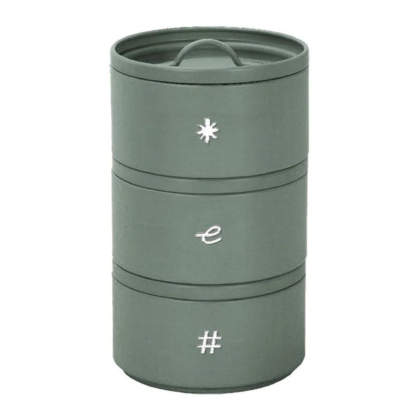 Porta Spezie Evviva 6315 Set 3 Contenitori Impilabili in Metallo Verde - The King Luxury