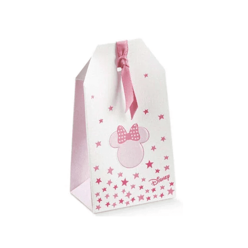 Scatolina Nascita Bimba Busta Disney Minnie Stars Rosa - The King Luxury