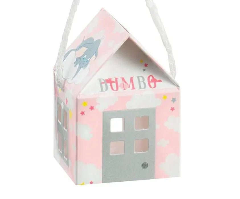Scatolina Nascita Bimba Casetta con cordoncino Disney Dumbo elefante rosa - The King Luxury