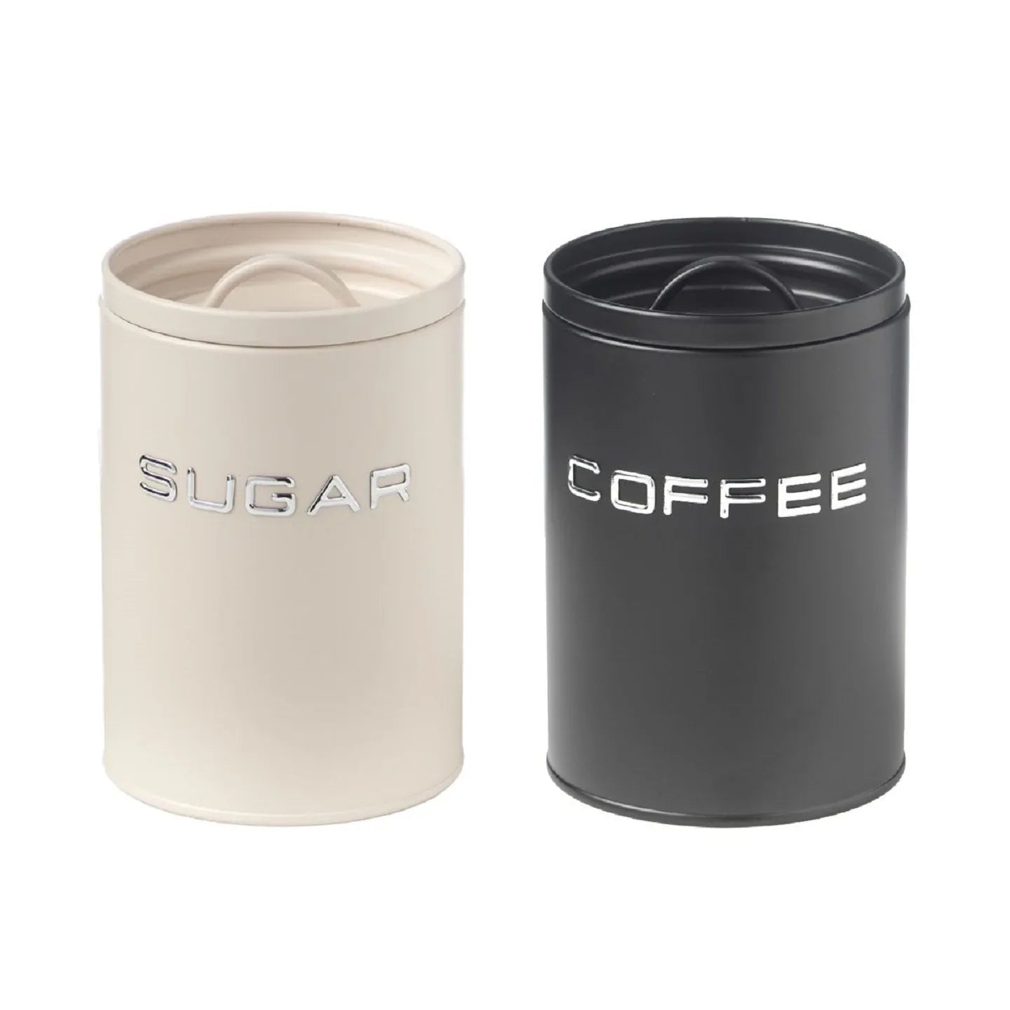 Set 2 Barattoli Zucchero e Caffè con Chiusura Ermetica – Evviva 6054 Nero e Avorio - The King Luxury