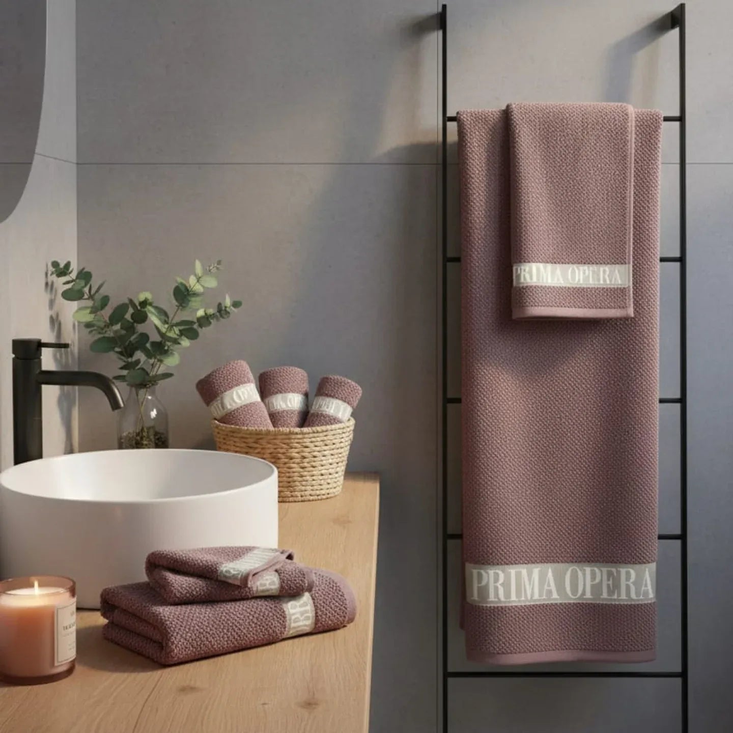 Set 5 Asciugamani Opera Prima Polo Logo in Spugna di Cotone - The King Luxury